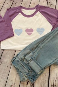 3 of Hearts | Unisex Baseball Heart T-Shirt