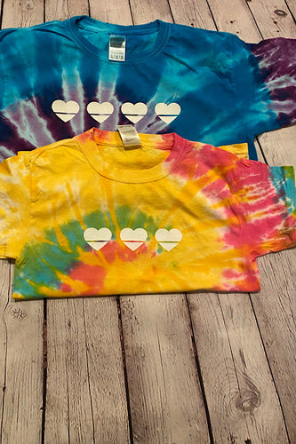 3 of Hearts | Youth Tie Dye Heart T-Shirt