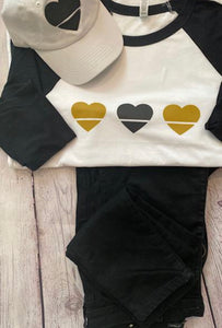 3 of Hearts | Unisex Baseball Heart T-Shirt