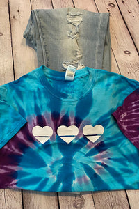 3 of Hearts | Unisex Tie Dye Heart T-Shirt
